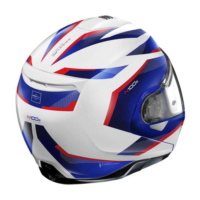 Casco Modulare N100-5 P Overland N-com 035 Metal White Red Blue Nolan